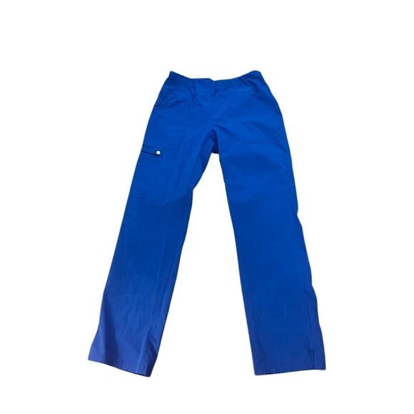 EUC Elle bright blue scrub pants cargo style sz XS nurse doctor medical - Picture 1 of 5